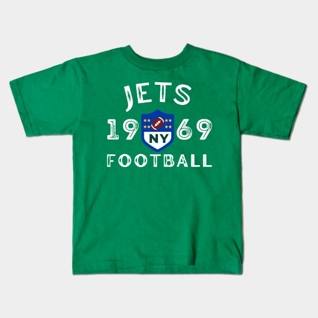 New York Football Jets Vintage Style Kids T-Shirt by Borcelle Vintage Apparel 